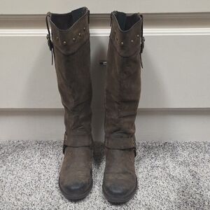 Natural Reflections Dark Brown Combat Boots